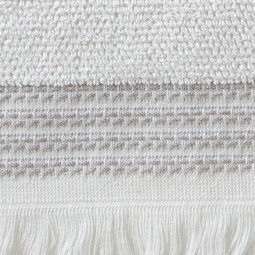 Casual Fringe 2-Piece Cotton Tip Towel Set, White