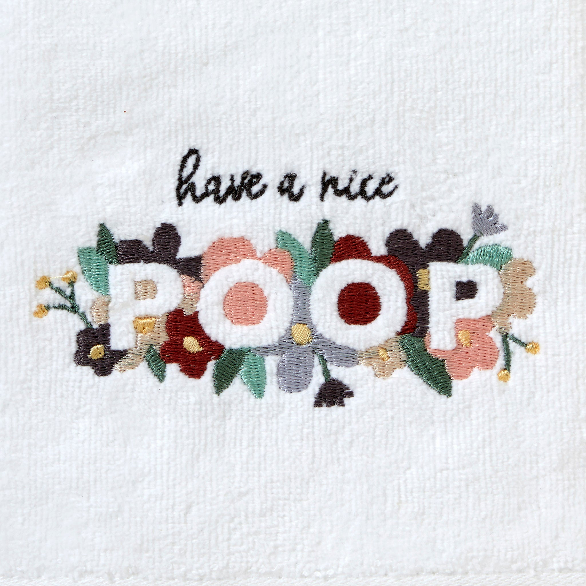 Nice Poop Hand Towel, White, detail