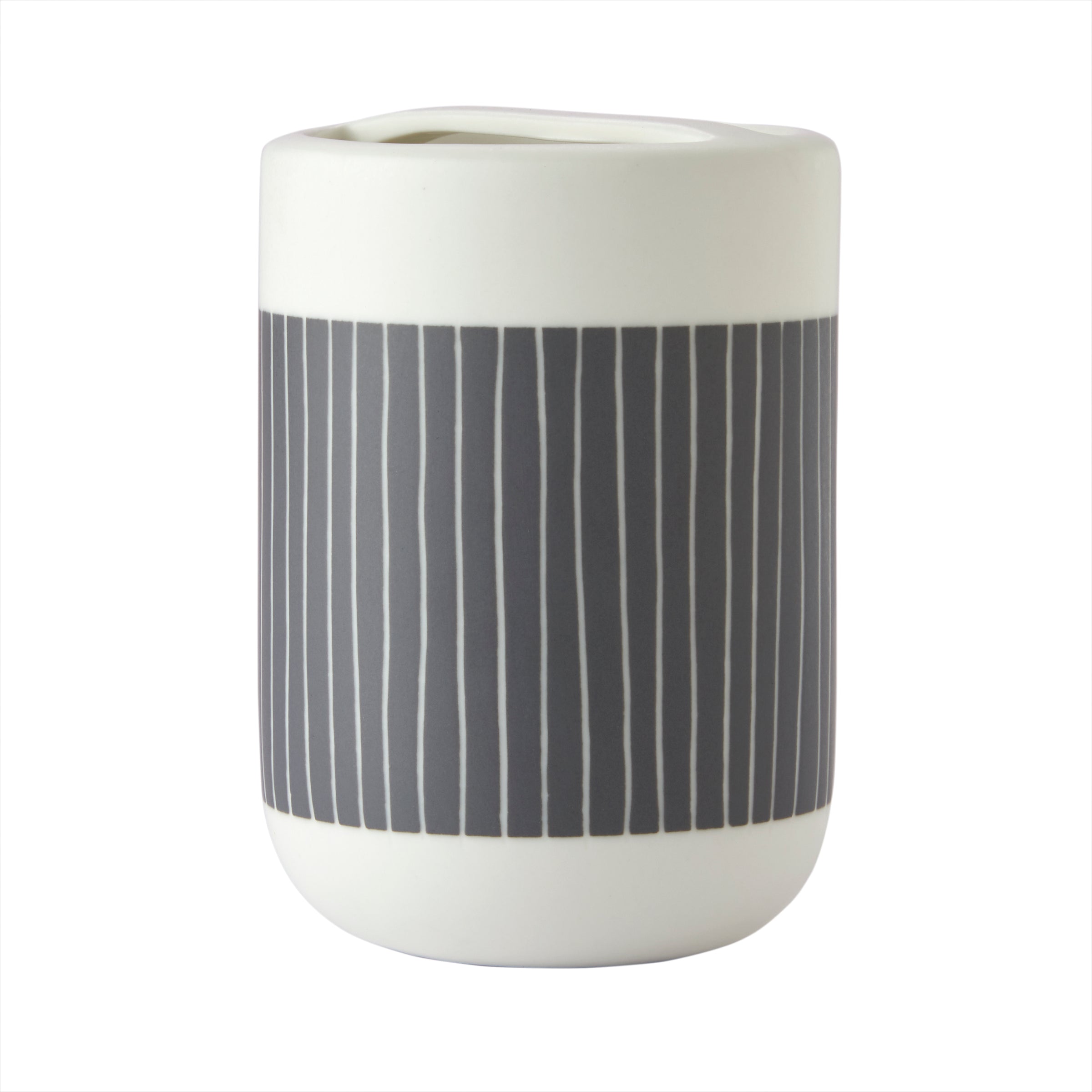 Pinstripe Row Toothbrush Holder, Dove Gray