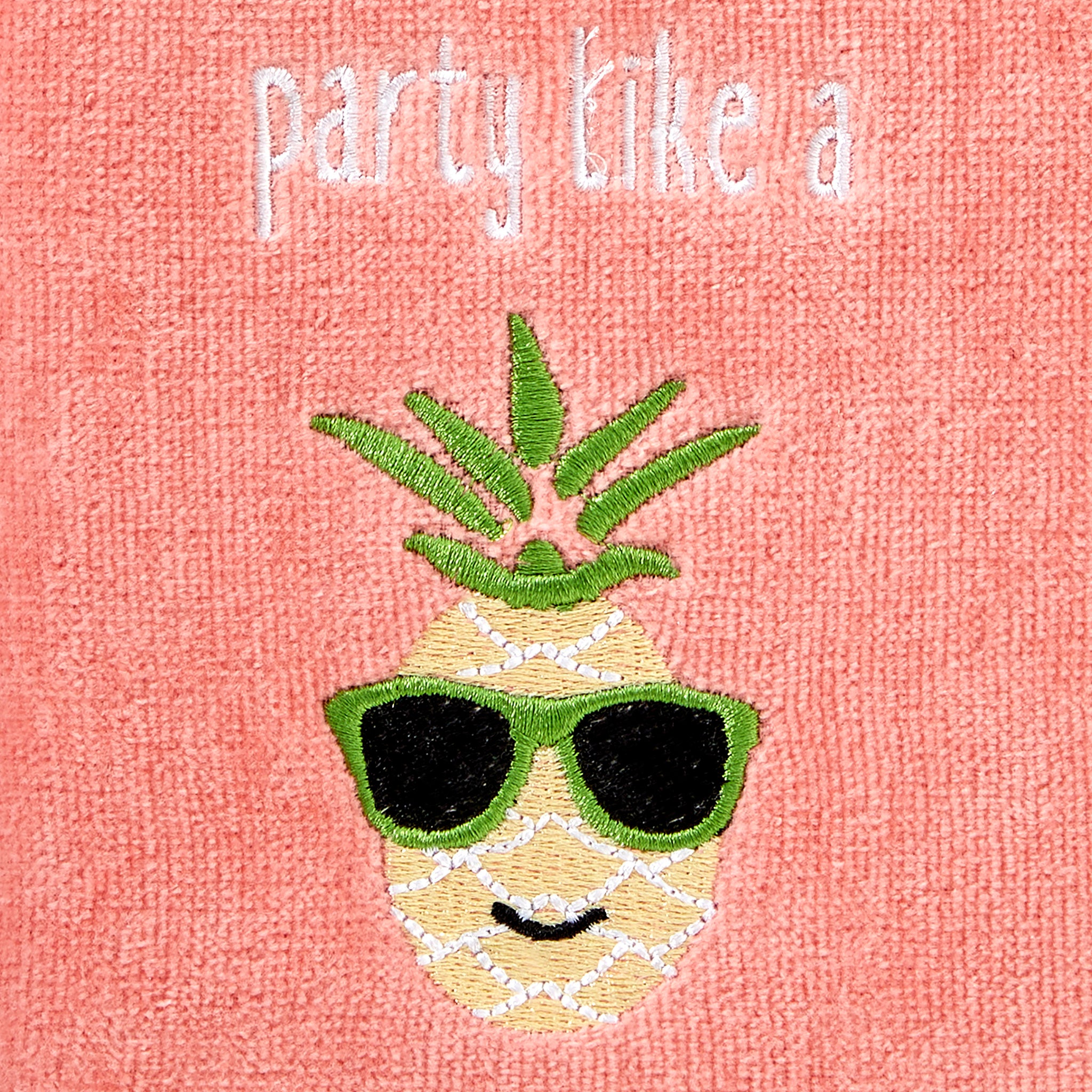 Party Pineapple Hand Towel, Coral Pink, detail