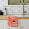 Party Pineapple Hand Towel, Coral Pink, Lifestyle, displayed in kitchen