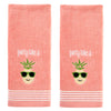 Party Pineapple 2-piece Hand Towel Set, Coral Pink