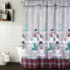 Plaid Snowman Shower Curtain & Hook Set, Gray, Lifestyle