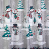 Plaid Snowman Shower Curtain & Hook Set, Gray, detail