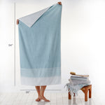 Planet Ombre Bath Towel, Aqua, with size info