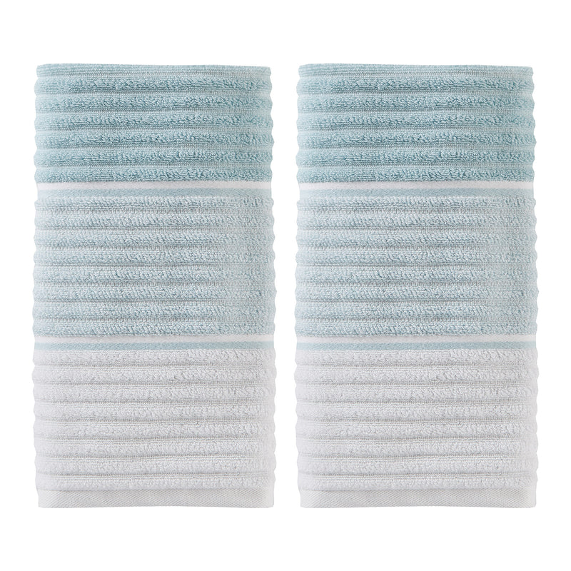 Planet Ombre 2-piece Hand Towel Set, Aqua