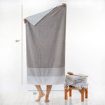 Planet Ombre Bath Towel, Taupe, with size info