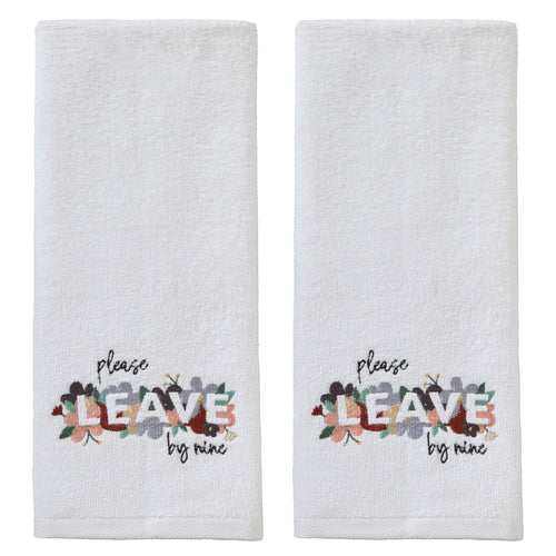 Please Leave 2-Piece Hand Towel Set, White