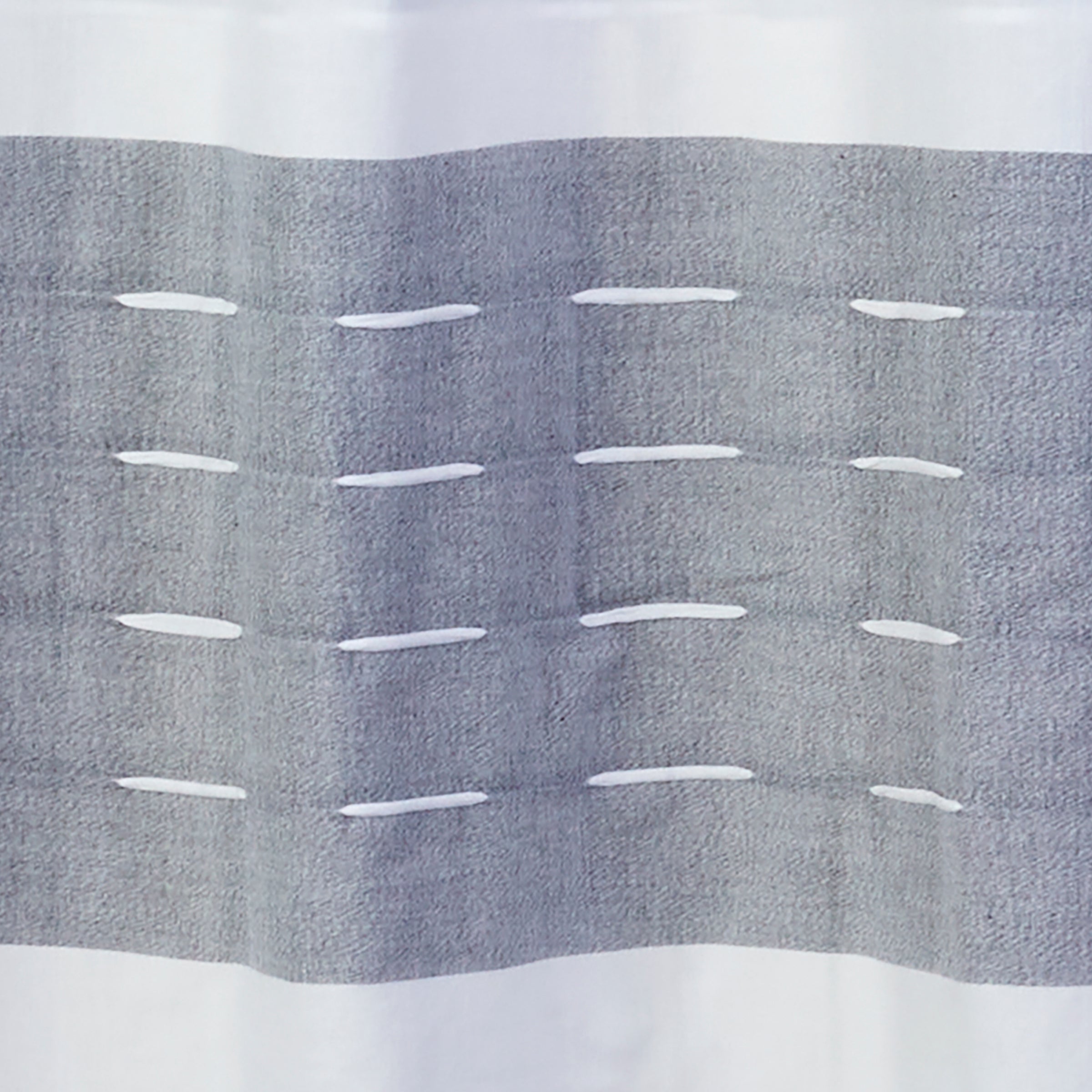 Pleated Stripe Fabric Shower Curtain, Dove Grey