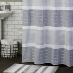 Pleated Stripe Fabric Shower Curtain, Dove Grey