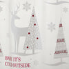 Reindeer Woods Vinyl Shower Curtain, Frosted White/Red, detail