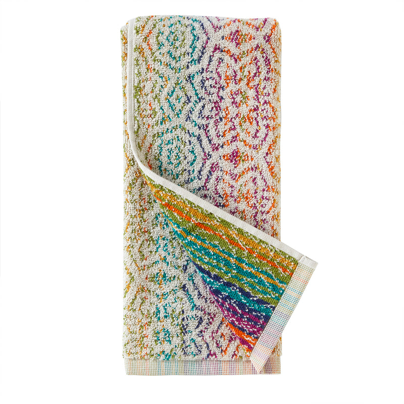 Rhapsody 2-piece Hand Towel Set, Bright Multi, folded over