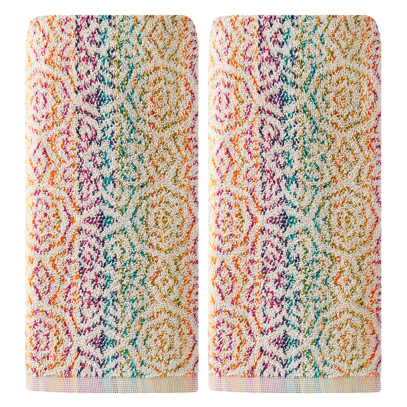 Rhapsody 2-piece Hand Towel Set, Bright Multi