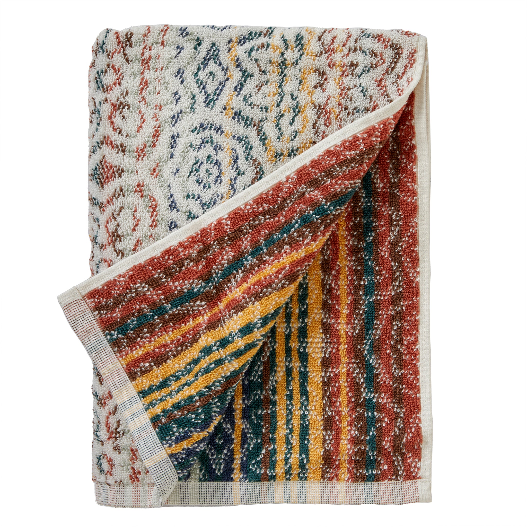 Rhapsody Bath Towel, Spice Multi, folded over