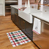 Rustic Plaid Snowman Rug, Multi, Lifestyle, displayed in kitchen