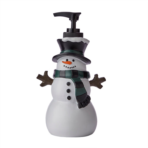 Rustic Plaid Snowman Lotion/Soap Dispenser, Green Multi