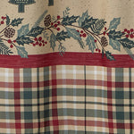 Rustic Plaid Snowman Fabric Shower Curtain, Tan, detail