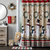 Rustic Plaid Snowman Fabric Shower Curtain, Tan, Lifestyle