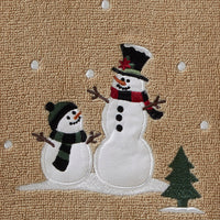 Rustic Plaid Snowman Bath Towel, Wheat, detail