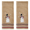 Rustic Plaid Snowman 2-Piece Hand Towel Set, Wheat
