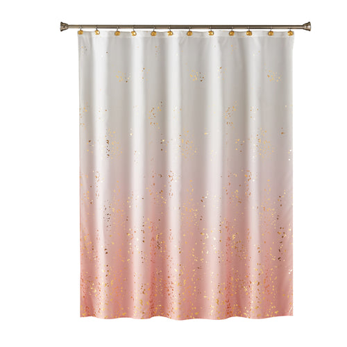 Splatter Fabric Shower Curtain, Pink