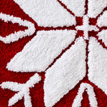 Snowflake Winter Rug, Red, detail