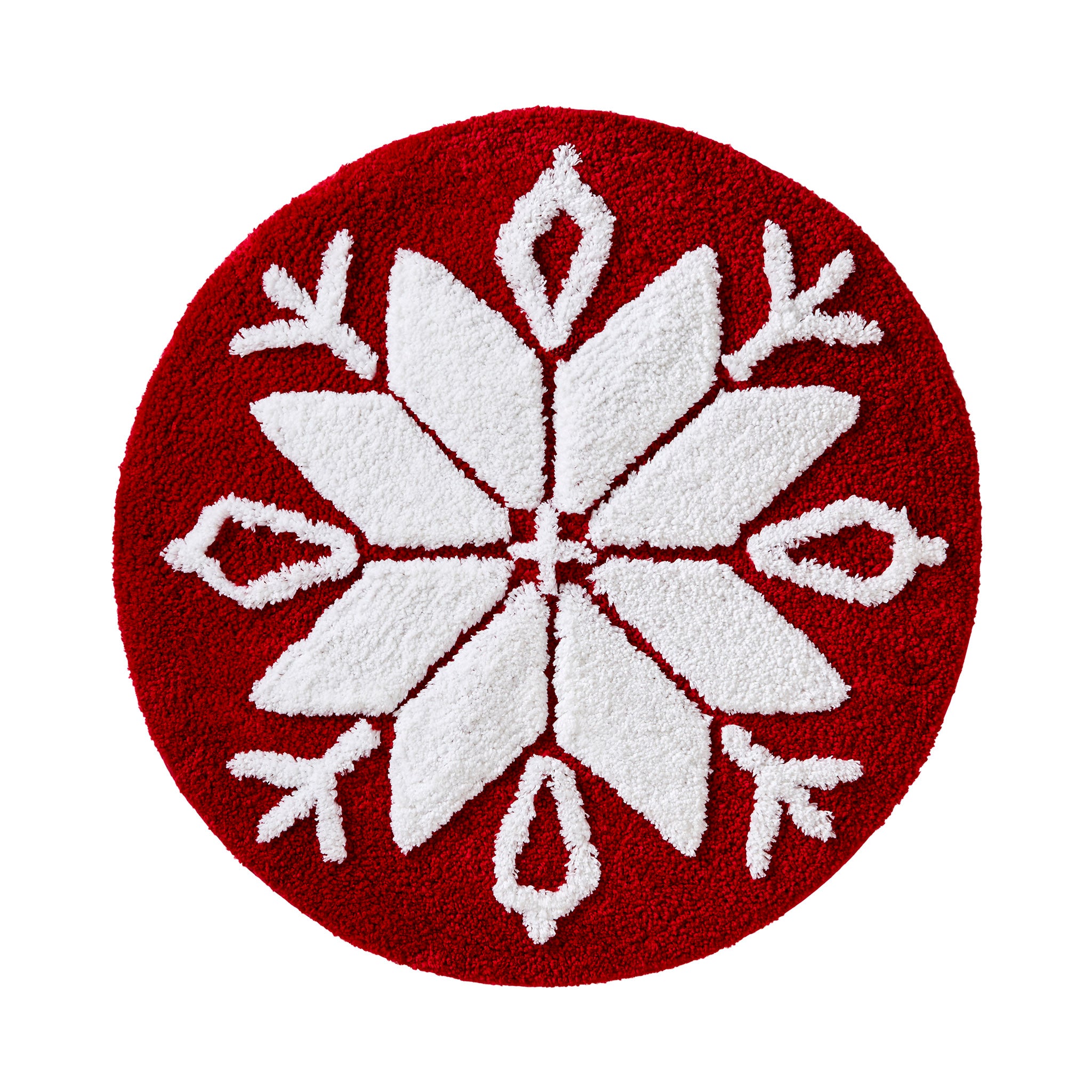 Snowflake Winter Rug, Red