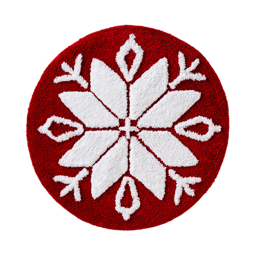 Snowflake Winter Rug, Red