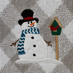 Snowman Birdhouse 2-Piece Hand Towel Set, Gray, detail