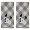 Snowman Birdhouse 2-Piece Hand Towel Set, Gray