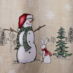 Snowman Land Shower Curtain & Hook Set, Beige, detail