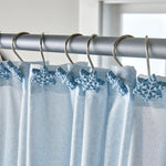 Snowman Sled Shower Curtain & Hook Set, Blue, detail