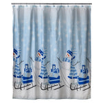 Snowman Sled Shower Curtain & Hook Set, Blue