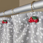 Snowy Truck Shower Curtain & Hook Set, Gray, detail