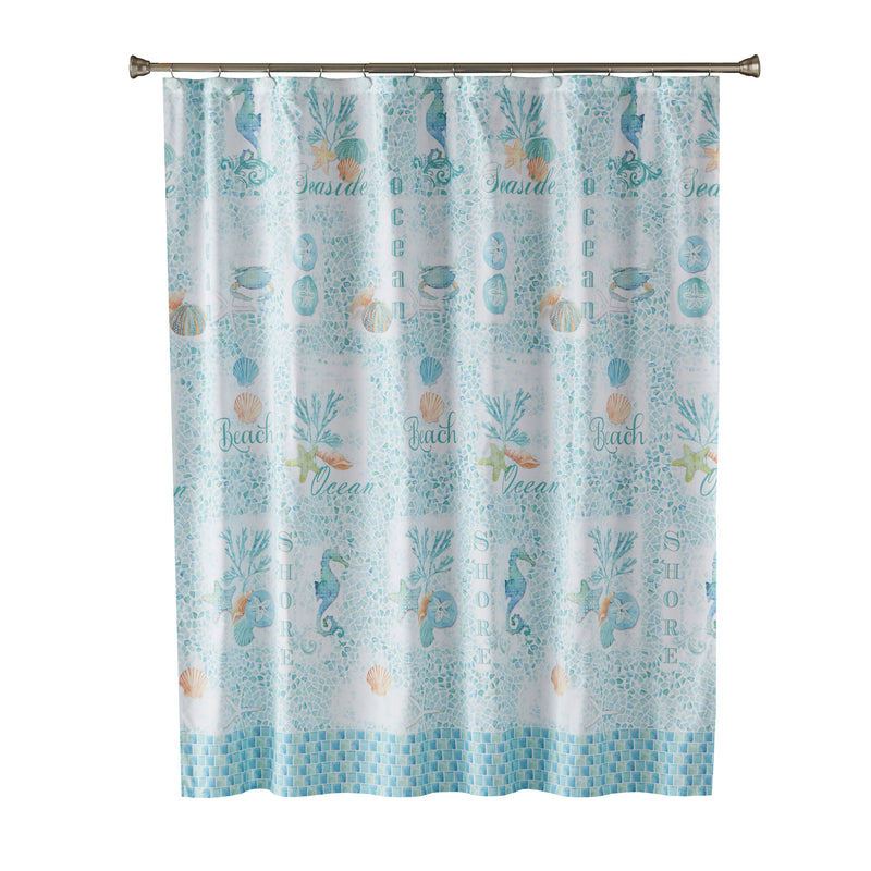 South Seas Fabric Shower Curtain, Teal