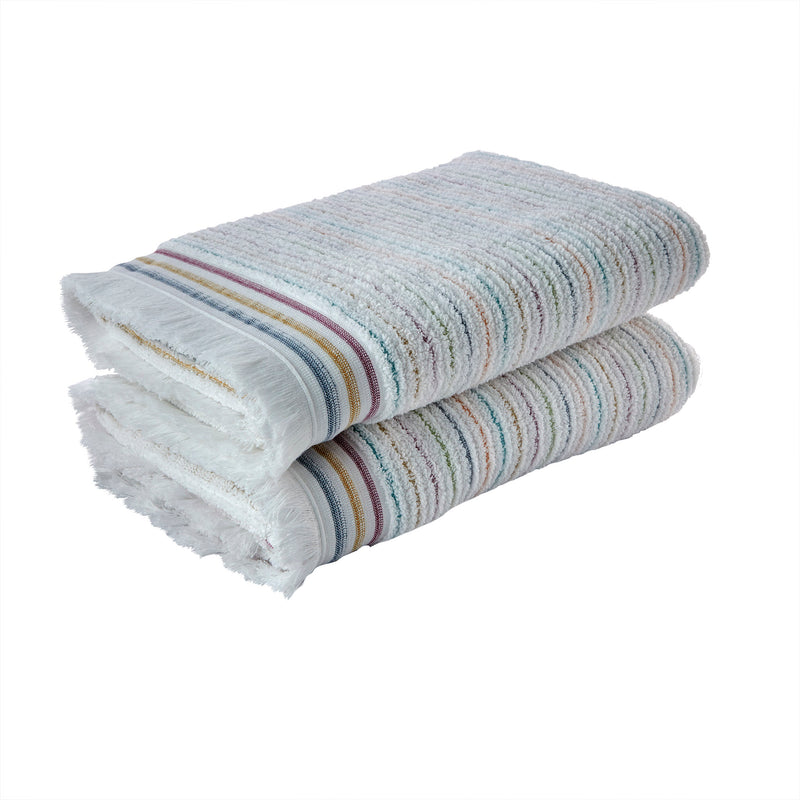 Subtle Stripe Bath Towel, White Multi, stacked