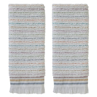 Subtle Stripe Hand Towel Set, White Multi