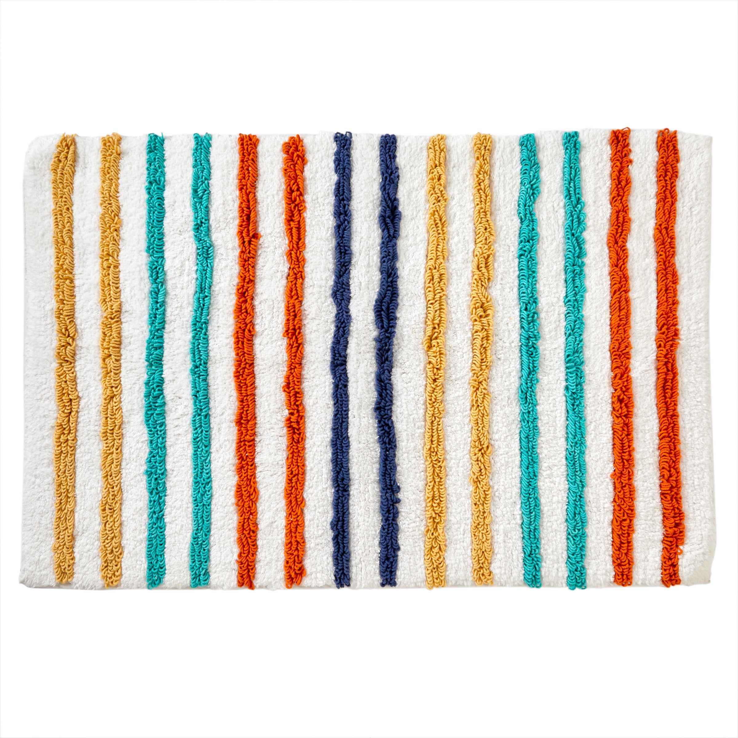 SKL Home Water Stripe Bath Rug, Teal, 20 x 30, 100% Cotton 