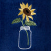 Sunflower In Jar Hand Towels, Blue, Detail