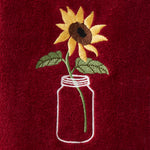 Sunflower In Jar Hand Towel, Wine, Detail