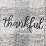 Thankful Plaid Hand Towel, Gray, detail