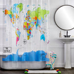 The World PEVA Shower Curtain, Multi