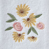 Tossed Flowers Hand Towel, White, detail