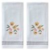 Tossed Flowers 2-piece Hand Towel Set, White