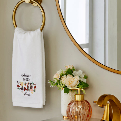 Welcome To The Show Hand Towel, White, Lifestyle