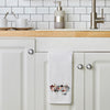 Welcome-ish Hand Towel, White, lifestyle in Kitchen