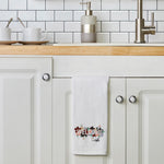Welcome-ish Hand Towel, White, lifestyle in Kitchen
