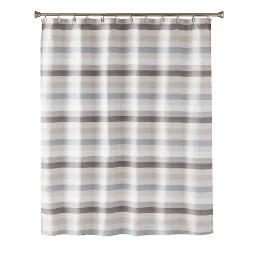 Westwick Stripe Fabric Shower Curtain, Gray/Multi