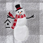 Whistler Snowman Bath Towel, Gray, detail