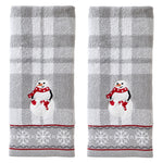 Whistler Snowman 2-Piece Hand Towel Set, Gray